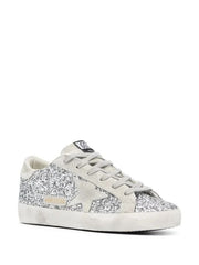 Golden Goose Super-Star glitter sneakers silver-tone