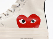 Converse Chuck Taylor All Star 1970s Hi Comme des Garcons PLAY White