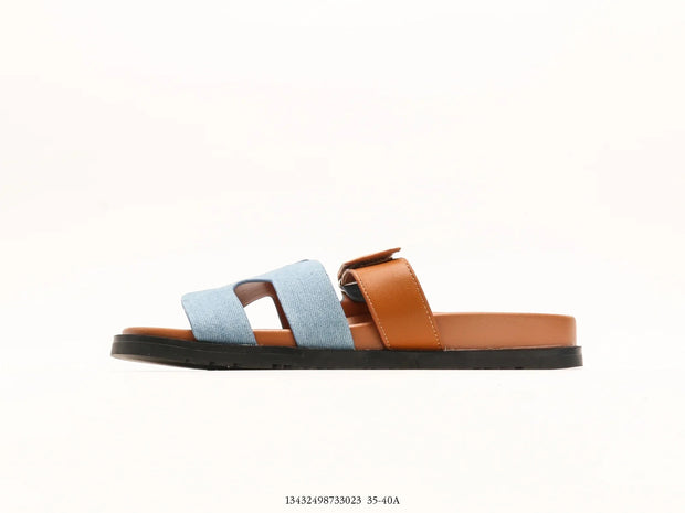 Hermès Chypre Sandal Blue Denim