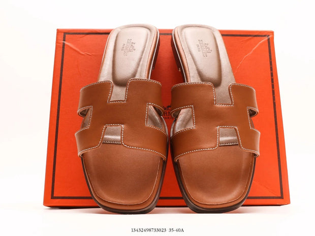 Hermes Oran Sandal Brown