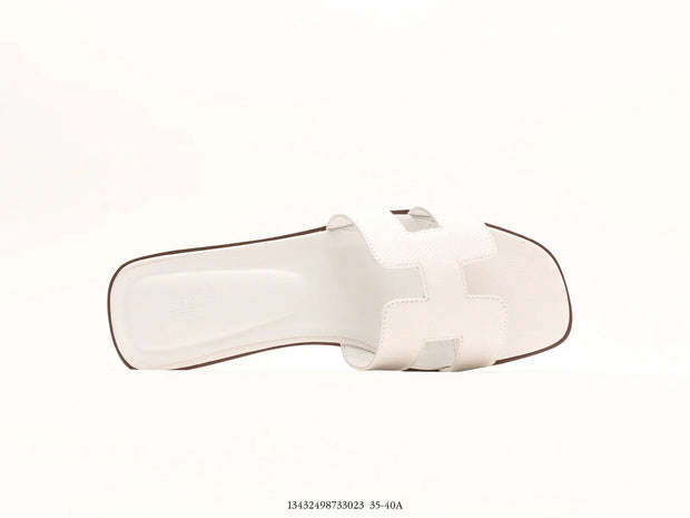 Hermes Oran Sandal White