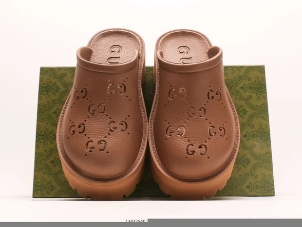 Gucci GG Slip-on Sandal Brown