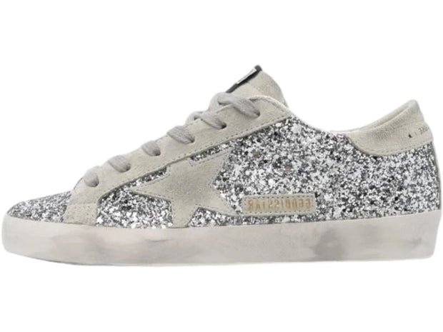 Golden Goose Super-Star glitter sneakers silver-tone