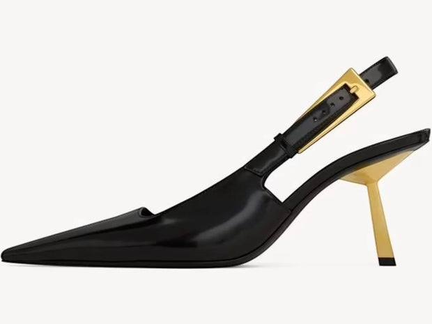 LEE slingback pumps in glazed leather